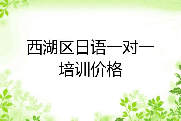 西湖区日语一对一培训价格