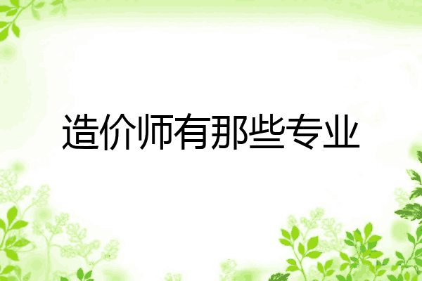 造价师有那些专业