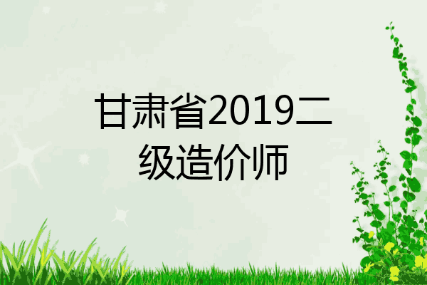 甘肃省2019二级造价师