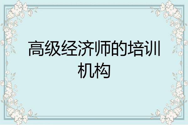 高级经济师的培训机构