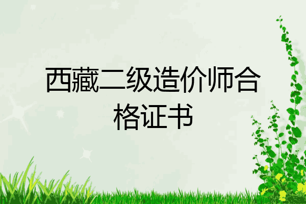 西藏二级造价师合格证书
