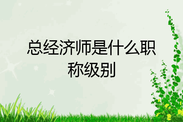 总经济师是什么职称级别
