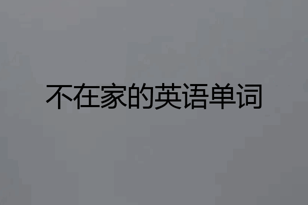 不在家的英语单词