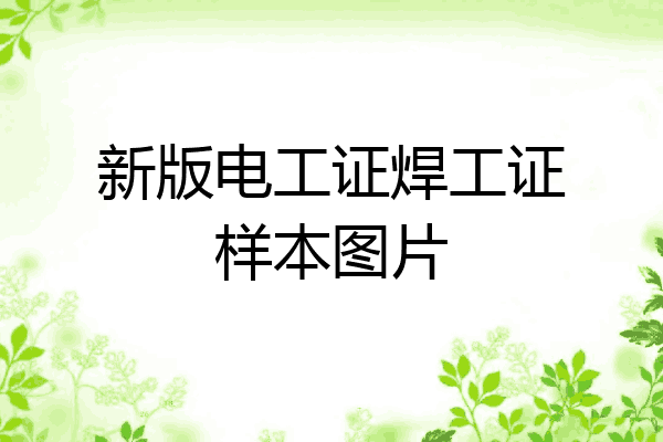 新版电工证焊工证样本图片