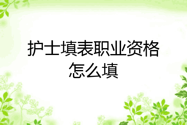 护士填表职业资格怎么填