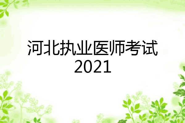 河北执业医师考试2021