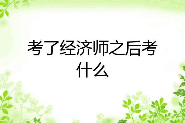 考了经济师之后考什么