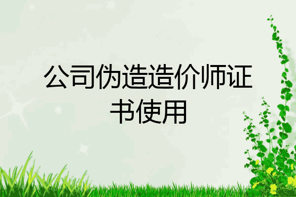 公司伪造造价师证书使用
