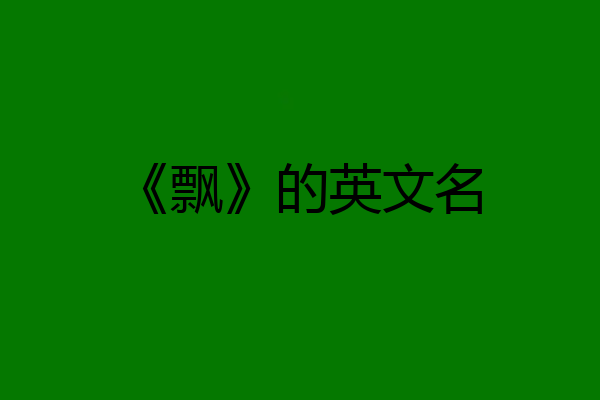 《飘》的英文名