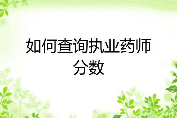 如何查询执业药师分数