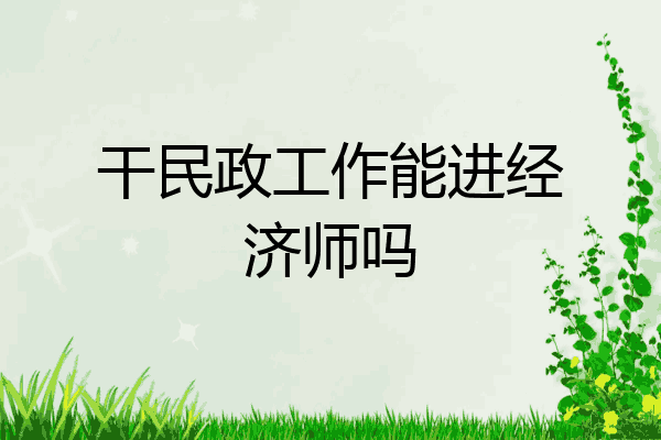 干民政工作能进经济师吗