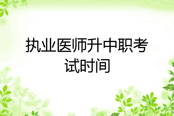 执业医师升中职考试时间
