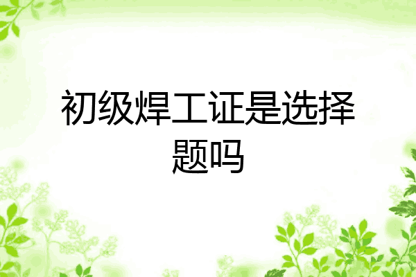 初级焊工证是选择题吗