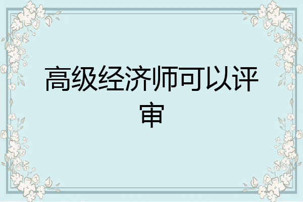 高级经济师可以评审
