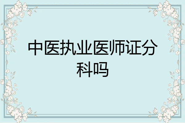 中医执业医师证分科吗