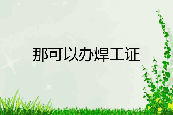 那可以办焊工证