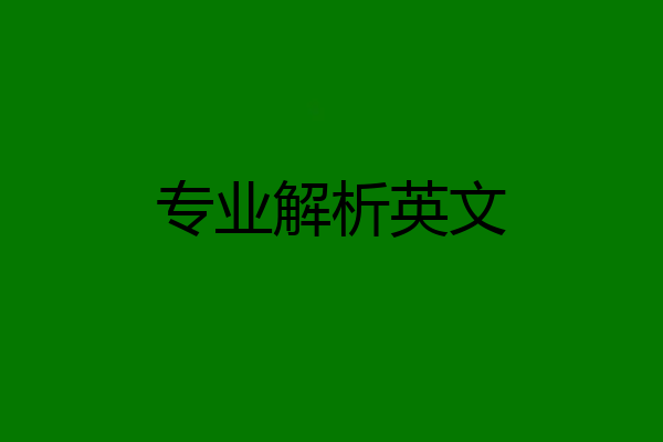 专业解析英文
