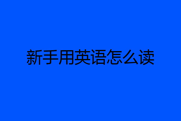 新手用英语怎么读