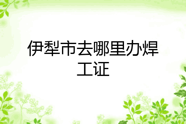 伊犁市去哪里办焊工证
