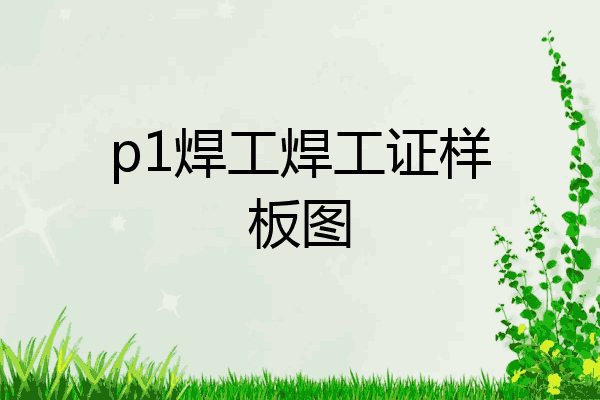 p1焊工焊工证样板图
