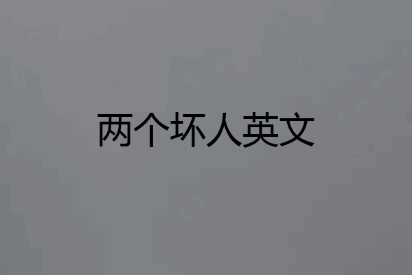 两个坏人英文
