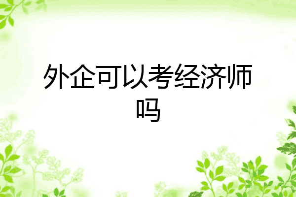 外企可以考经济师吗