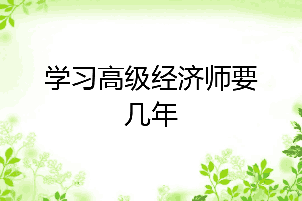 学习高级经济师要几年