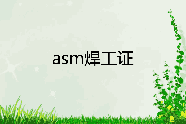 asm焊工证