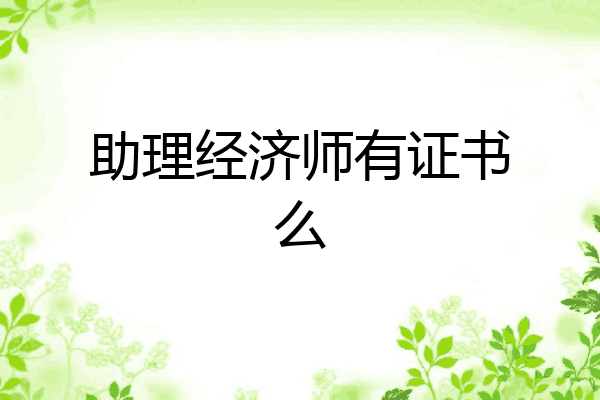 助理经济师有证书么