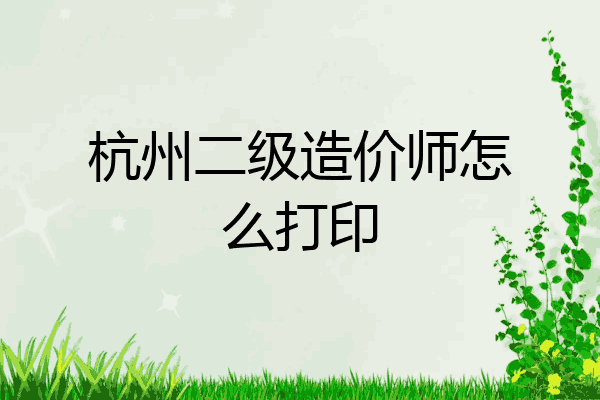 杭州二级造价师怎么打印