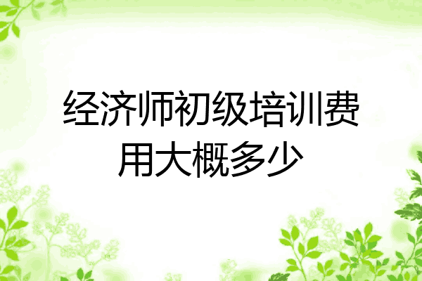 经济师初级培训费用大概多少