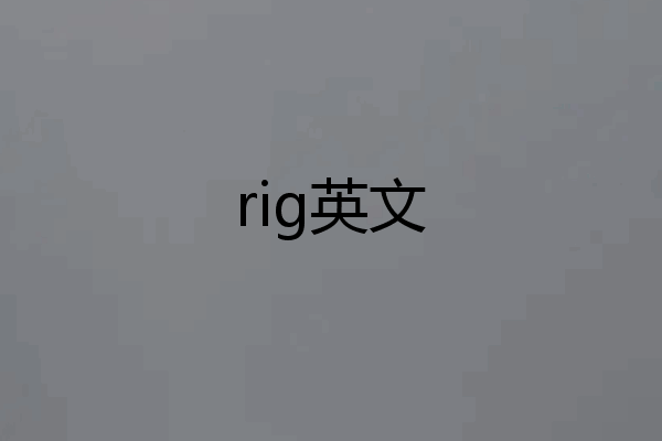 rig英文