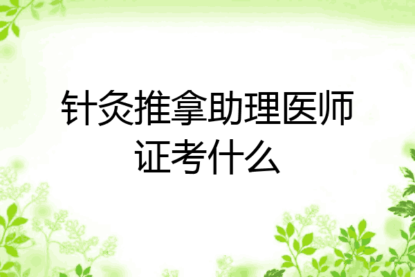 针灸推拿助理医师证考什么
