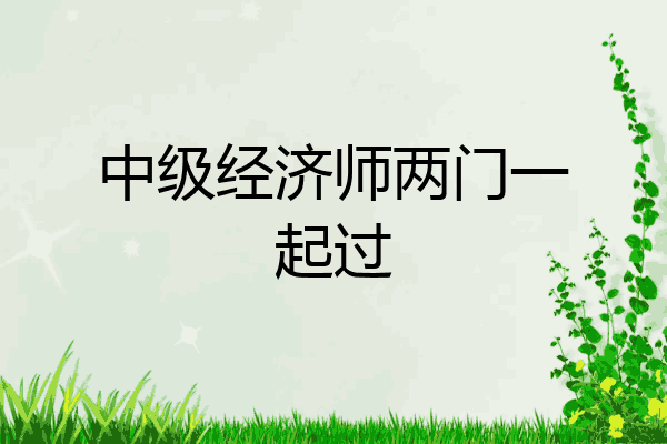 中级经济师两门一起过