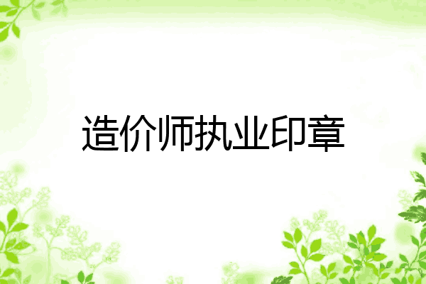 造价师执业印章