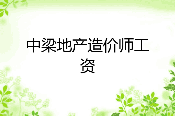 中梁地产造价师工资
