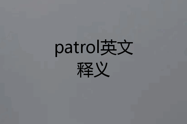 patrol英文释义