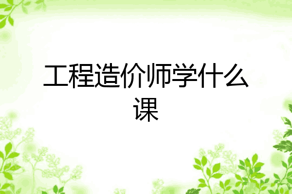 工程造价师学什么课