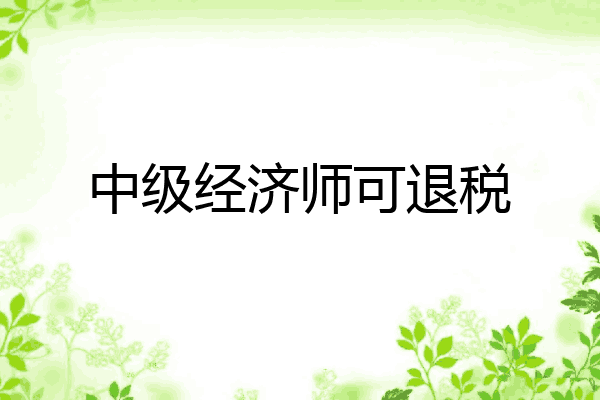 中级经济师可退税