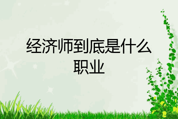 经济师到底是什么职业