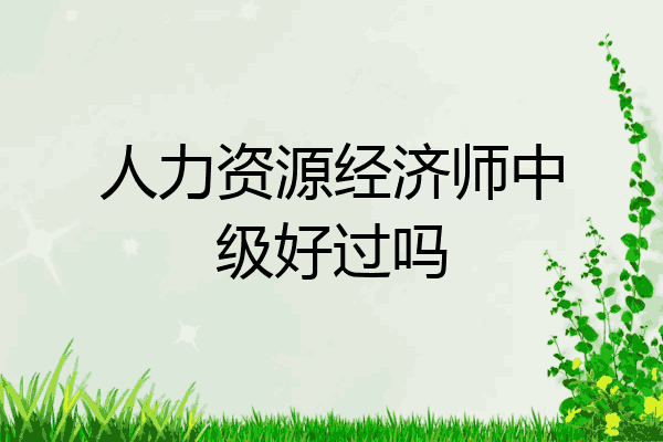 人力资源经济师中级好过吗