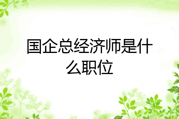 国企总经济师是什么职位