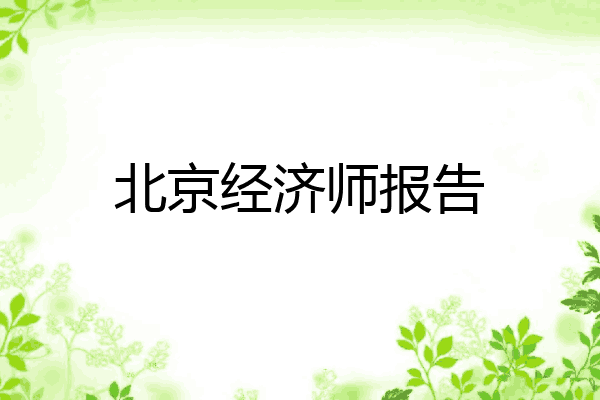 北京经济师报告