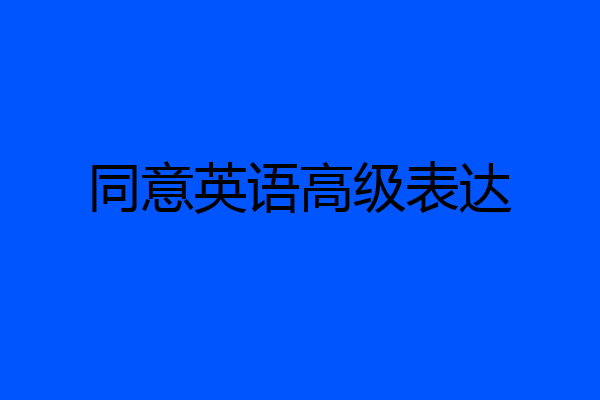 同意英语高级表达