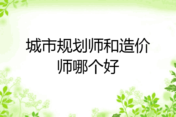 城市规划师和造价师哪个好