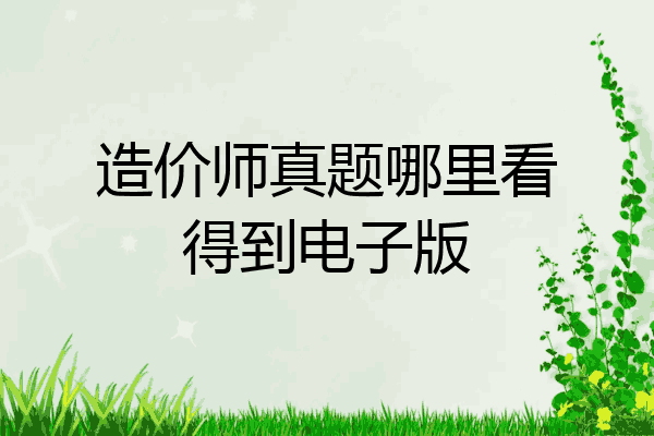 造价师真题哪里看得到电子版