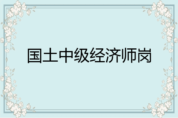 国土中级经济师岗