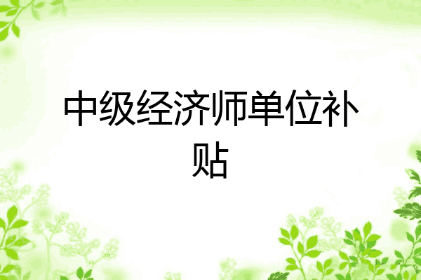 中级经济师单位补贴