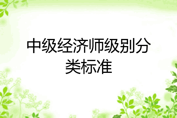中级经济师级别分类标准