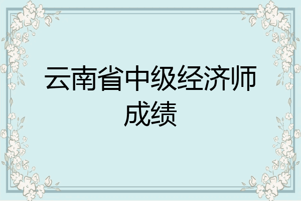 云南省中级经济师成绩